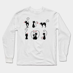 Love Cat Silhouettes Long Sleeve T-Shirt